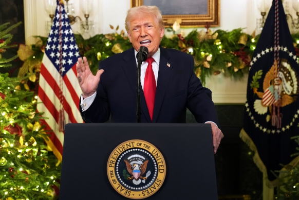 트럼프 대통령 연설 모습