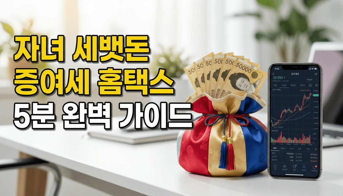 자녀 세뱃돈 증여 홈택스 신고 방법